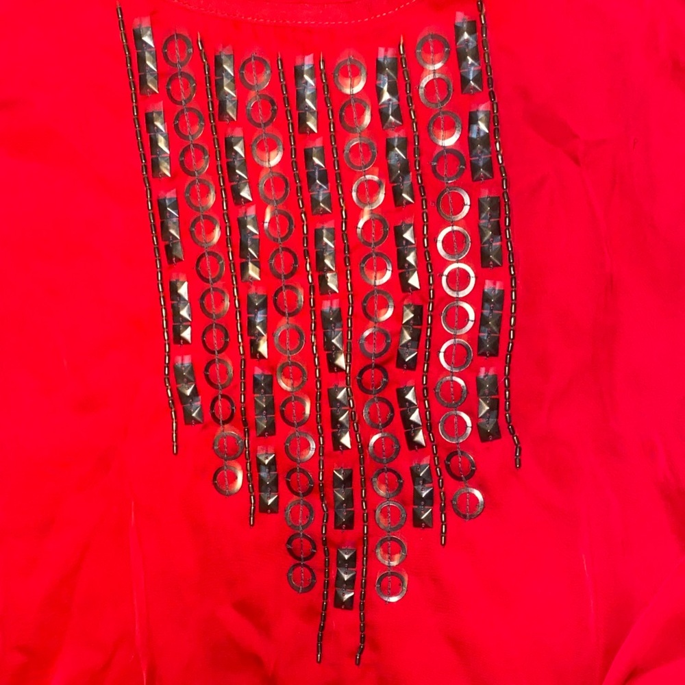 Ariat Red Blouse with Embellished Front - Picture 3 of 3